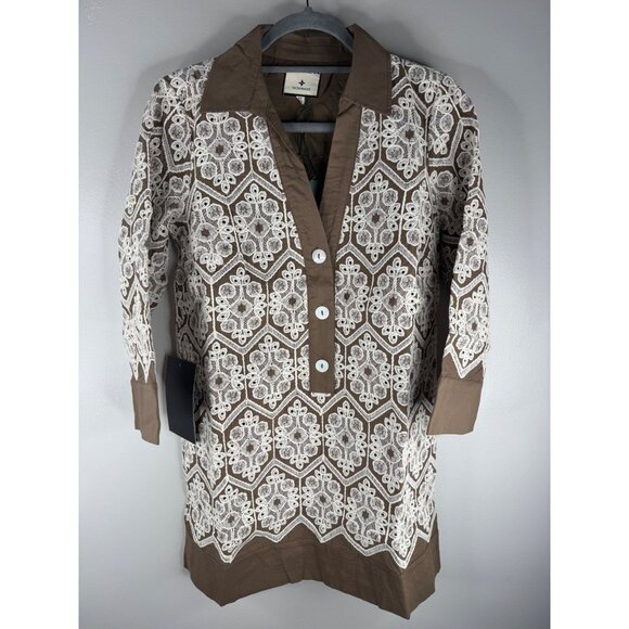 NWT Tuckernuck Mocha Mousse Lace Collier Dress Size XS - Picture 5 of 7